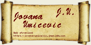 Jovana Umićević vizit kartica